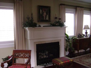 Lovely fireplace and mantle